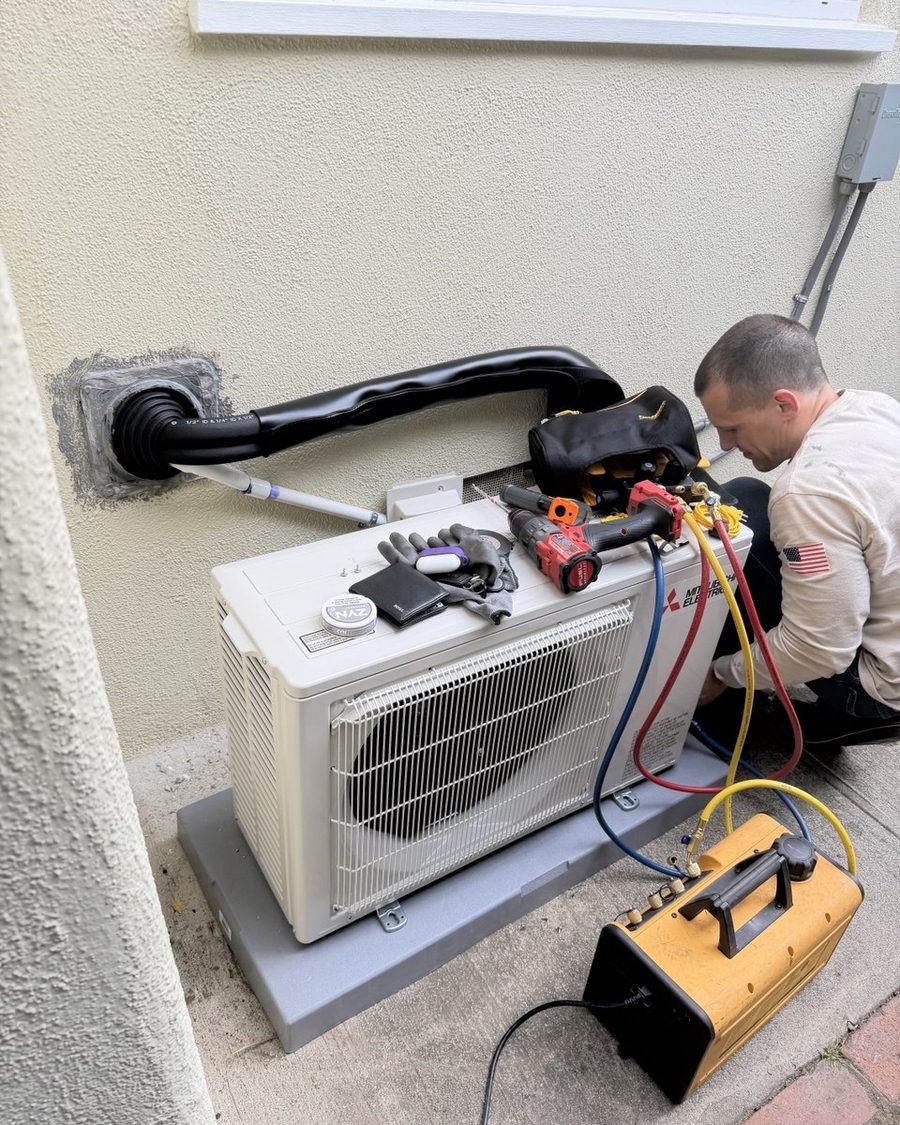 Mitsubishi install: vacuum and pressure test